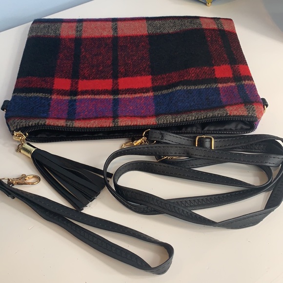 Plaid Print Crossbody / Clutch Bag - Picture 5 of 6